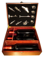 Cargar imagen en el visor de la galería, Estuche de Madera con Accesorios con 3 botellas de vino denominación de origen Jumilla alante- Delampa
