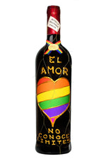 Cargar imagen en el visor de la galería, Botella Vino Jumilla Regalo Bandera LGTBI (El Amor No Conoce Limites)- Delampa

